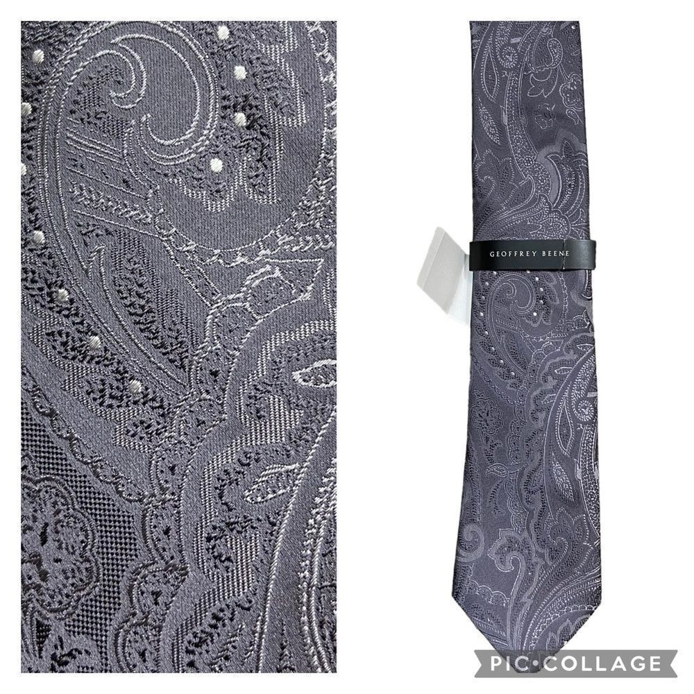 Brand new with Tags Geoffrey Beene Brand Textured Grey Neck Tie